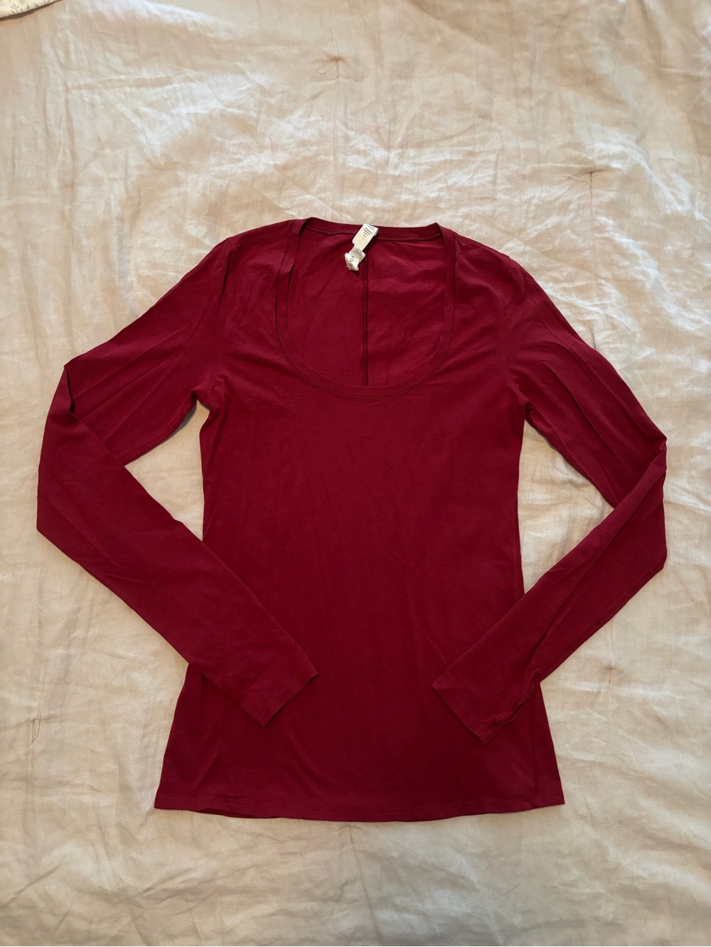 Lululemon Women’s Scoop Neck Long Sleeve Top - Deep Burgundy - Size 4